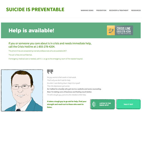 Website development for suicideispreventablescc.org
