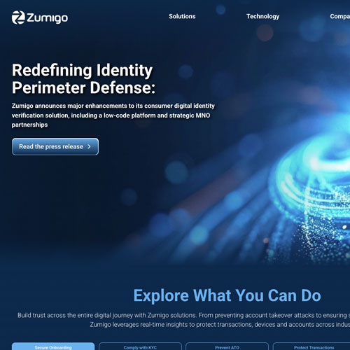 Zumigo website design